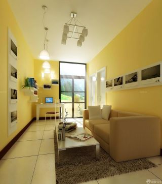 80平米一室一厅黄色墙面装修案例