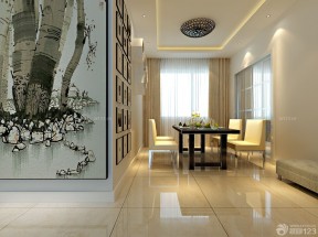 家庭餐厅纯色窗帘设计图片