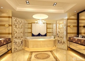 欧式风格豪华浴室按摩浴缸装修效果图