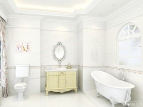 简欧风格白色按摩浴缸造型设计图片