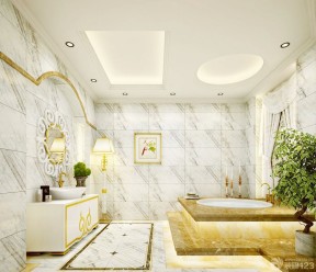 欧式风格家装豪华浴室按摩浴缸装修效果图