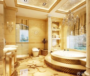 豪华浴室按摩浴缸装修设计图片