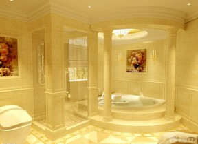 欧式风格酒店浴室按摩浴缸设计图
