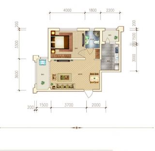 农村房屋设计40平方一室一厅户型图