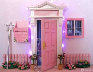 欧式女孩温馨卧室粉色门装修图片大全