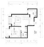 202350平米小戶型平面圖一居室設計圖