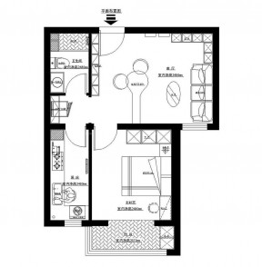 50平米小戶型平面圖布局設(shè)計方案