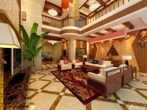 2023东南亚风格家装客厅设计装饰品展示图