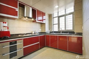 现代风格红色欧派橱柜设计图