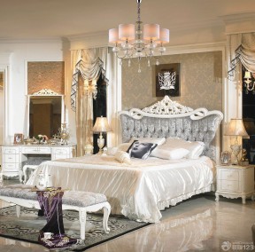欧式家装卧室法式宫廷床设计效果图大全