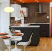 多彩现代厨房褐色橱柜墙面瓷砖效果图