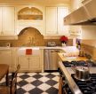 美式混搭风格厨房橱柜全抛釉瓷砖样板间