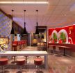 中式快餐店镂空隔断墙面装修效果图