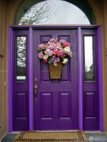 小别墅紫色门装修效果图片