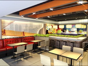 特色快餐店 馬賽克墻面