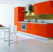 家装现代风格橙色橱柜装修实景图