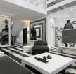 黑白风格40平方单身公寓电视墙装修展示