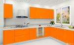家装厨房橙色橱柜设计案例