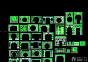 中式風(fēng)格拱形門洞cad圖庫設(shè)計圖
