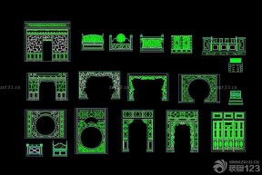 復(fù)古中式門洞cad圖庫效果圖欣賞