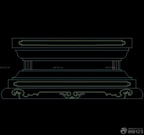 中式風(fēng)格云紋底座中式柱cad圖庫效果圖欣賞
