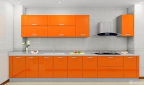 橙色橱柜 小厨房