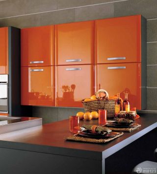 时尚橙色橱柜设计样板