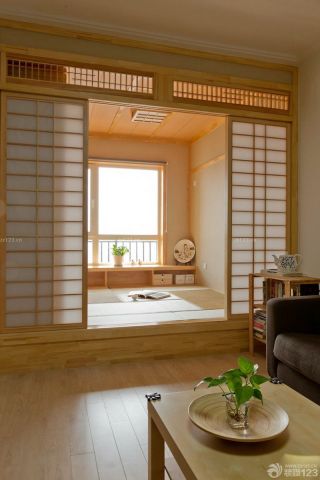 小户型日式客厅卧室隔断装修设计图大全