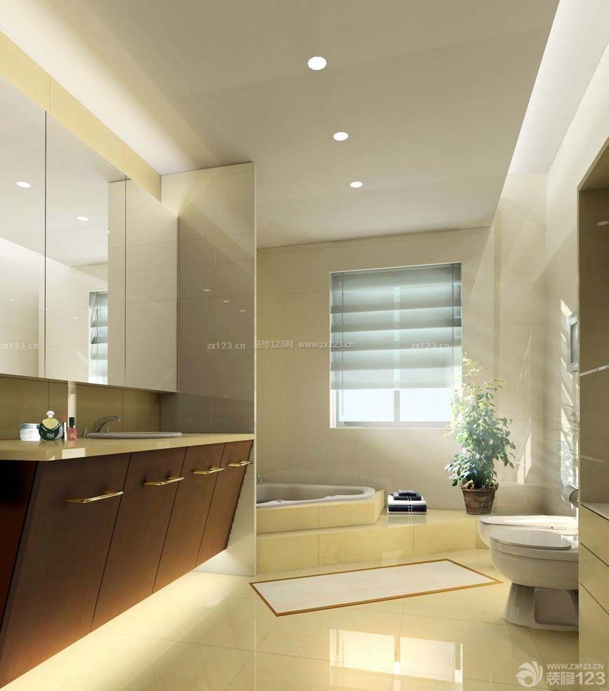 现代风格卫生间砖砌浴缸设计