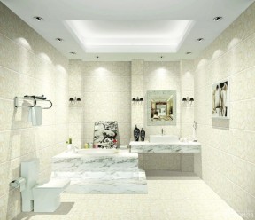 精装现代风格砖砌浴缸装修实景图欣赏