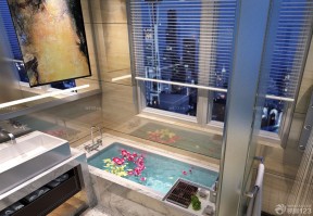 时尚现代风格砖砌浴缸装修案例