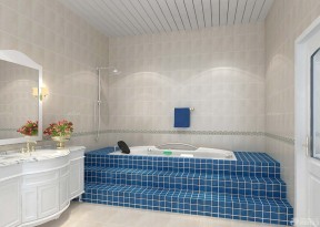 简装小卫生间砖砌浴缸装修实景图