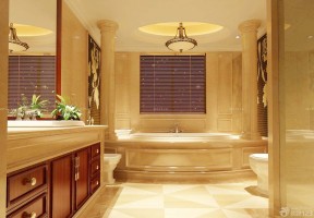 豪华欧式风格砖砌浴缸装修实景图欣赏