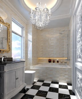 家装欧式风格砖砌浴缸装修实景图欣赏