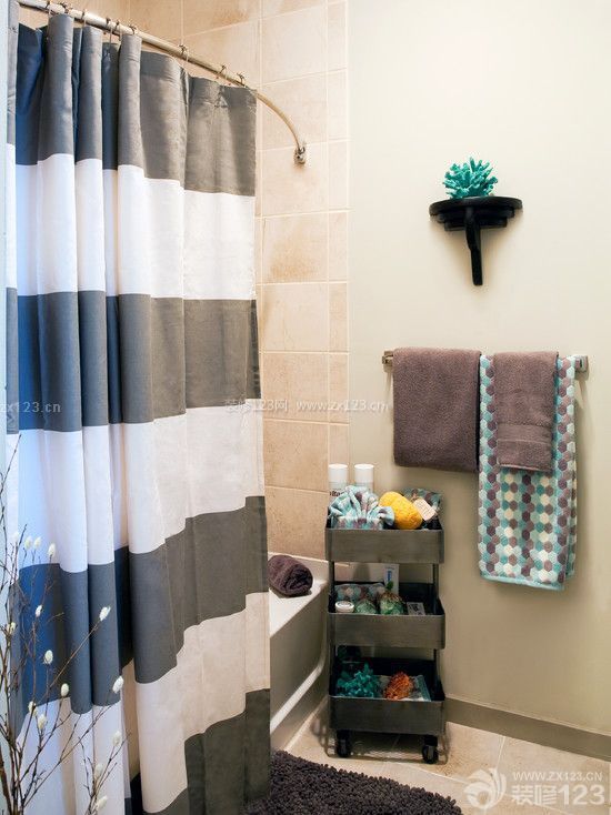 小型浴室浴帘效果图片