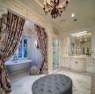 现代别墅浴室帘效果图图片