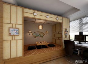 复古日式家居卧室装修样板间