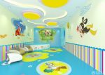 幼儿园教室彩色手绘墙面布置效果图片