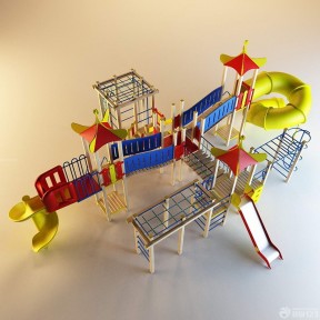 幼儿园组合铁艺滑梯设计效果图