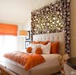 现代橙色卷型窗帘设计图