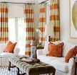简约田园风格橙色窗帘设计图