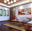 中式风格家装客厅红色踢脚线设计效果图