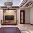 中式古典风格家装客厅红色踢脚线设计图