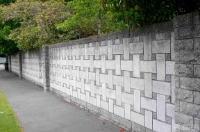 新中式风格现代仿古砖围墙效果图