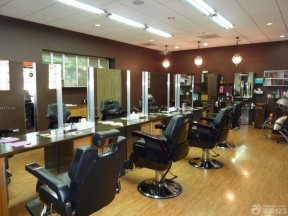 美發(fā)店室內(nèi) 棕色墻面