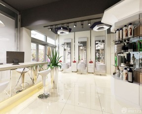 小型美發(fā)店 白色地磚