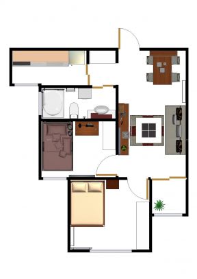 农村自建两室平房房屋设计图