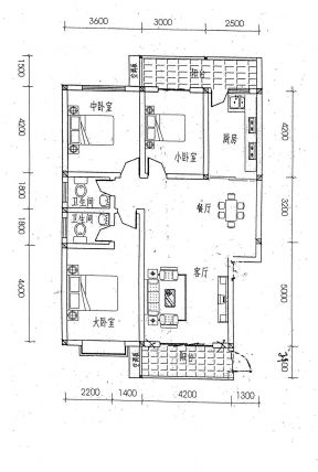 农村两室两厅两卫平房房屋设计图