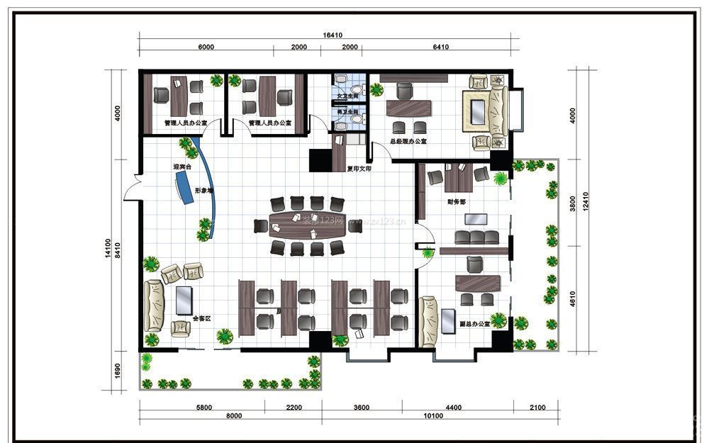 公司办公室室内设计平面图大全