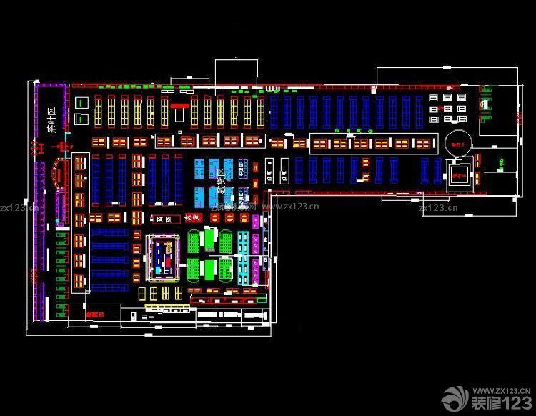 超市设计cad平面图